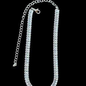 18" Sparkling Baguette Crystal adjustable Necklace